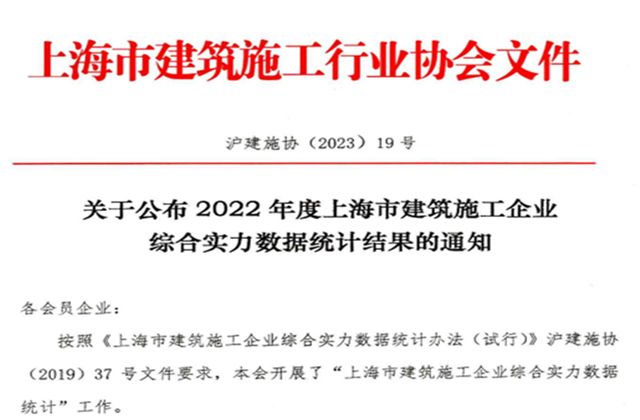 EZPay建設集團連續七年蟬聯“上海市進滬施工30強企業第一名”